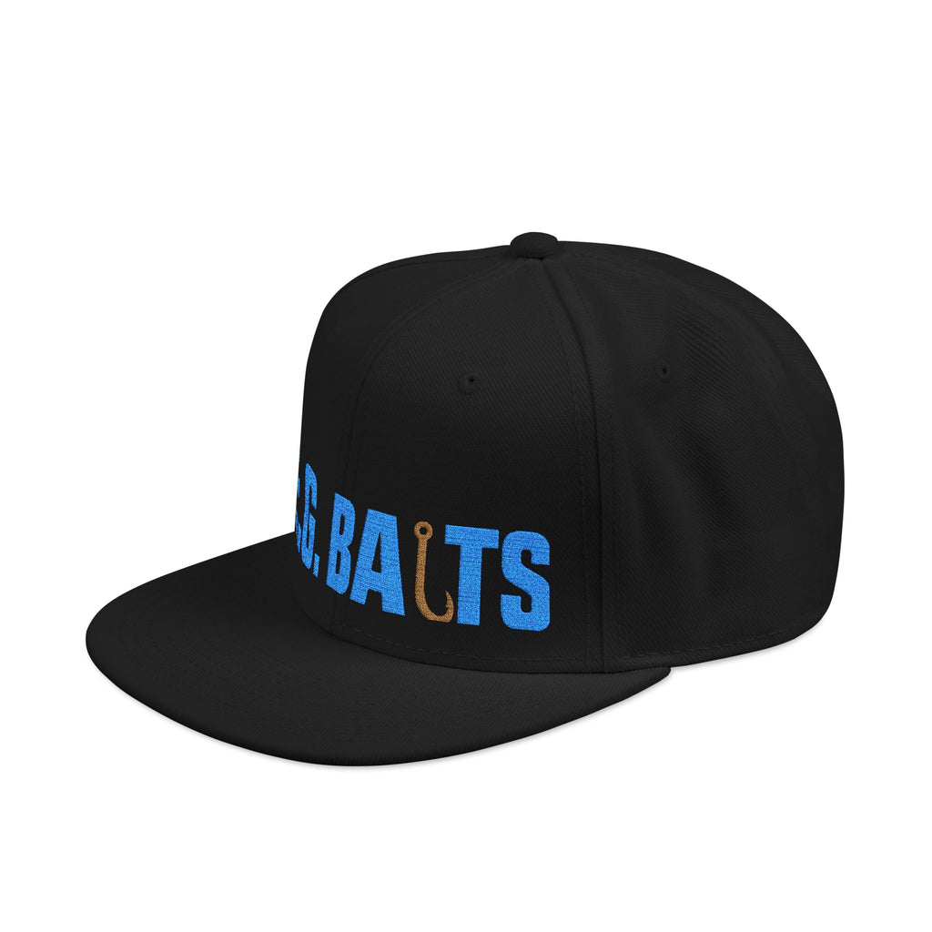 Embroidered 'BARBATS' Snapback Hat — Bold Blue Lettering on Black