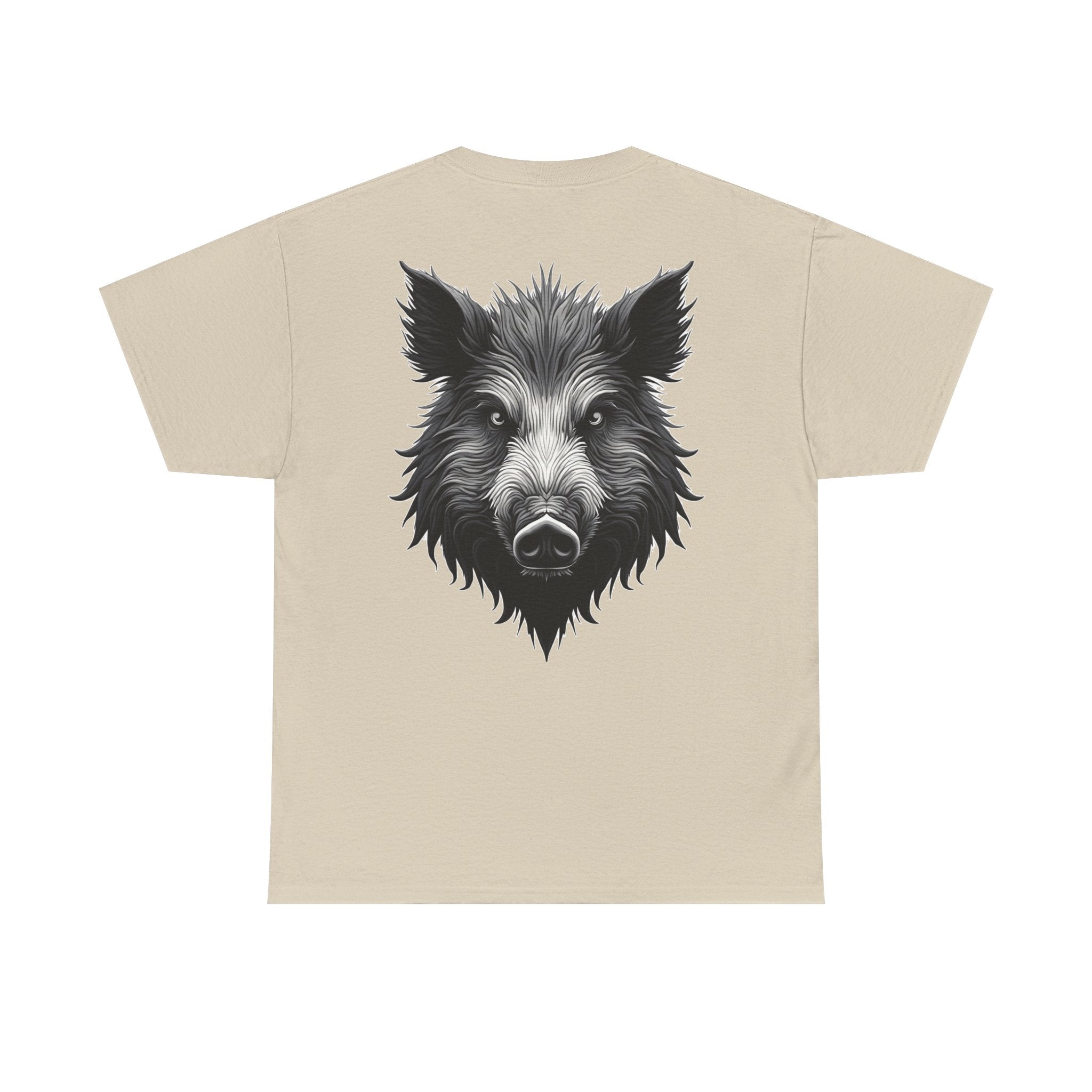 Wild Boar Graphic Tee — Detailed Monochrome Boar Head T-Shirt
