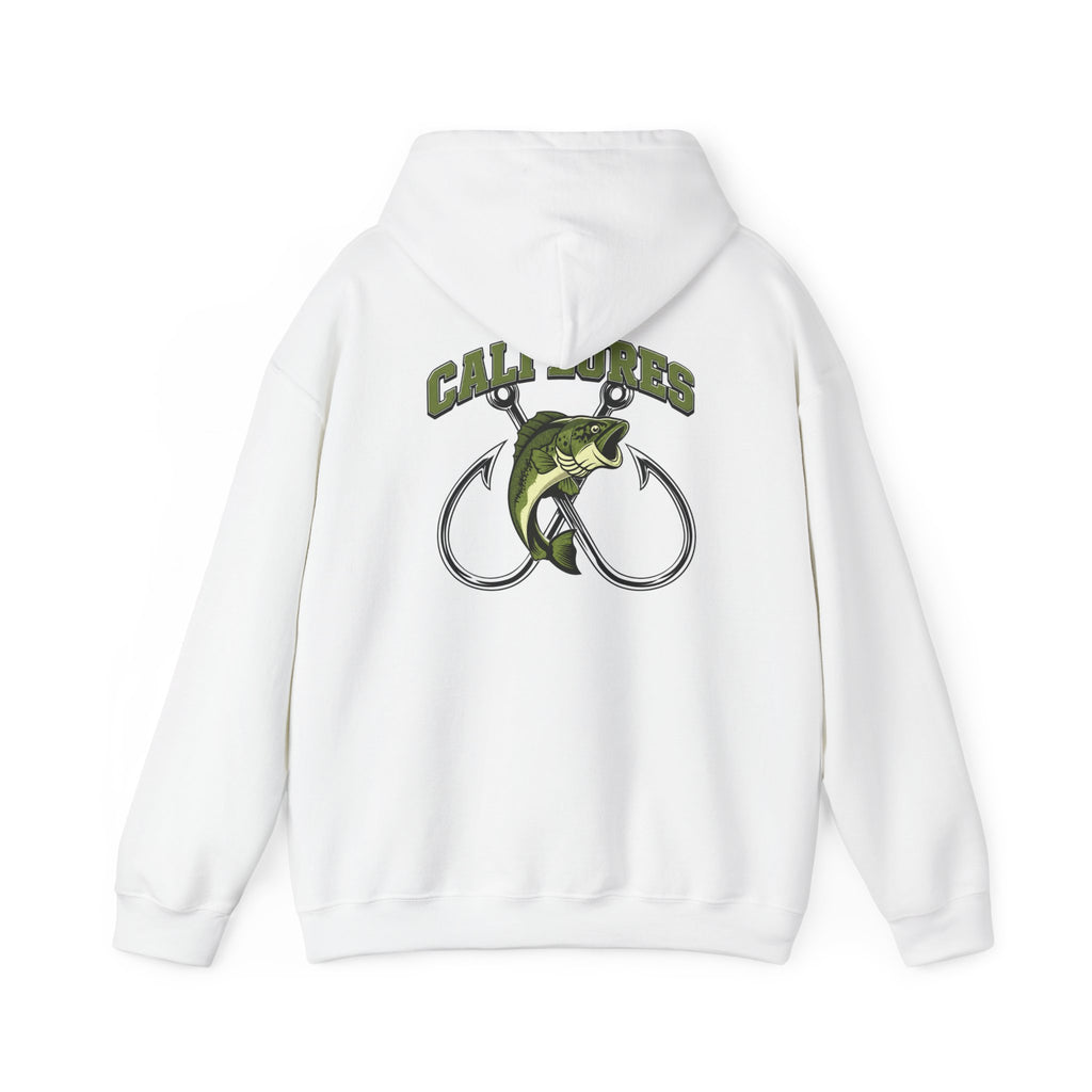 Fishing Hoodie — 'Calaboges' Bass & Twin Hooks Graphic Pullover