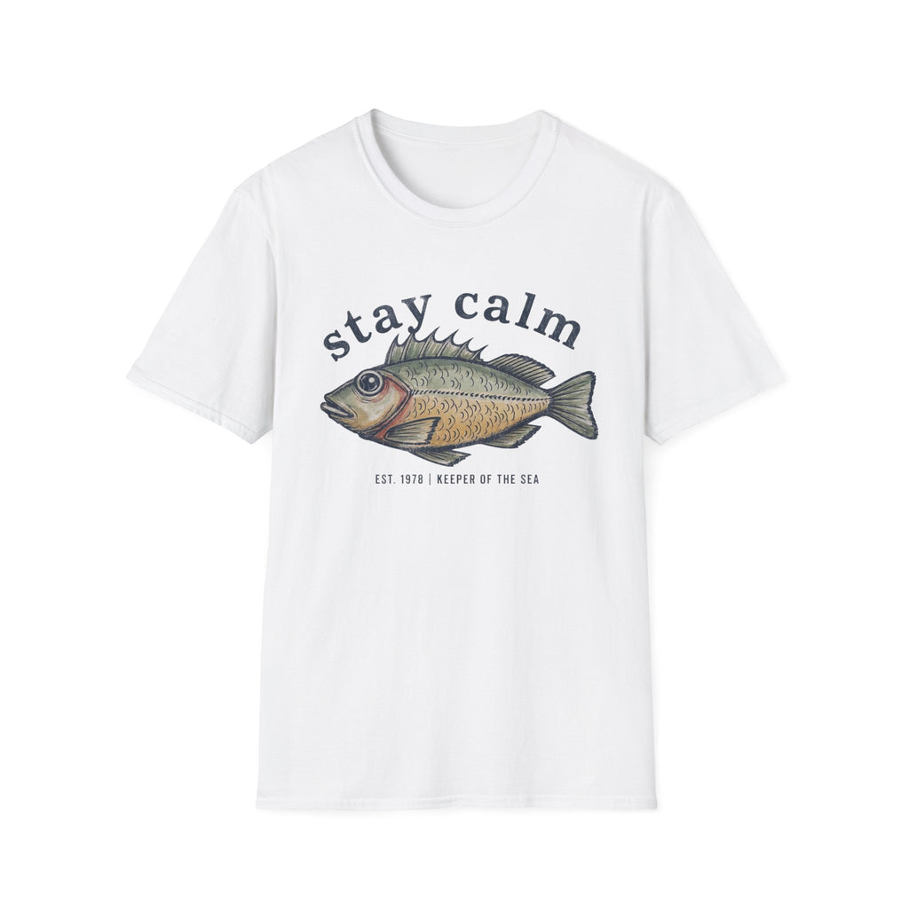 Stay Calm Fish T-Shirt – Vintage Fishing Tee for Anglers & Coastal Style