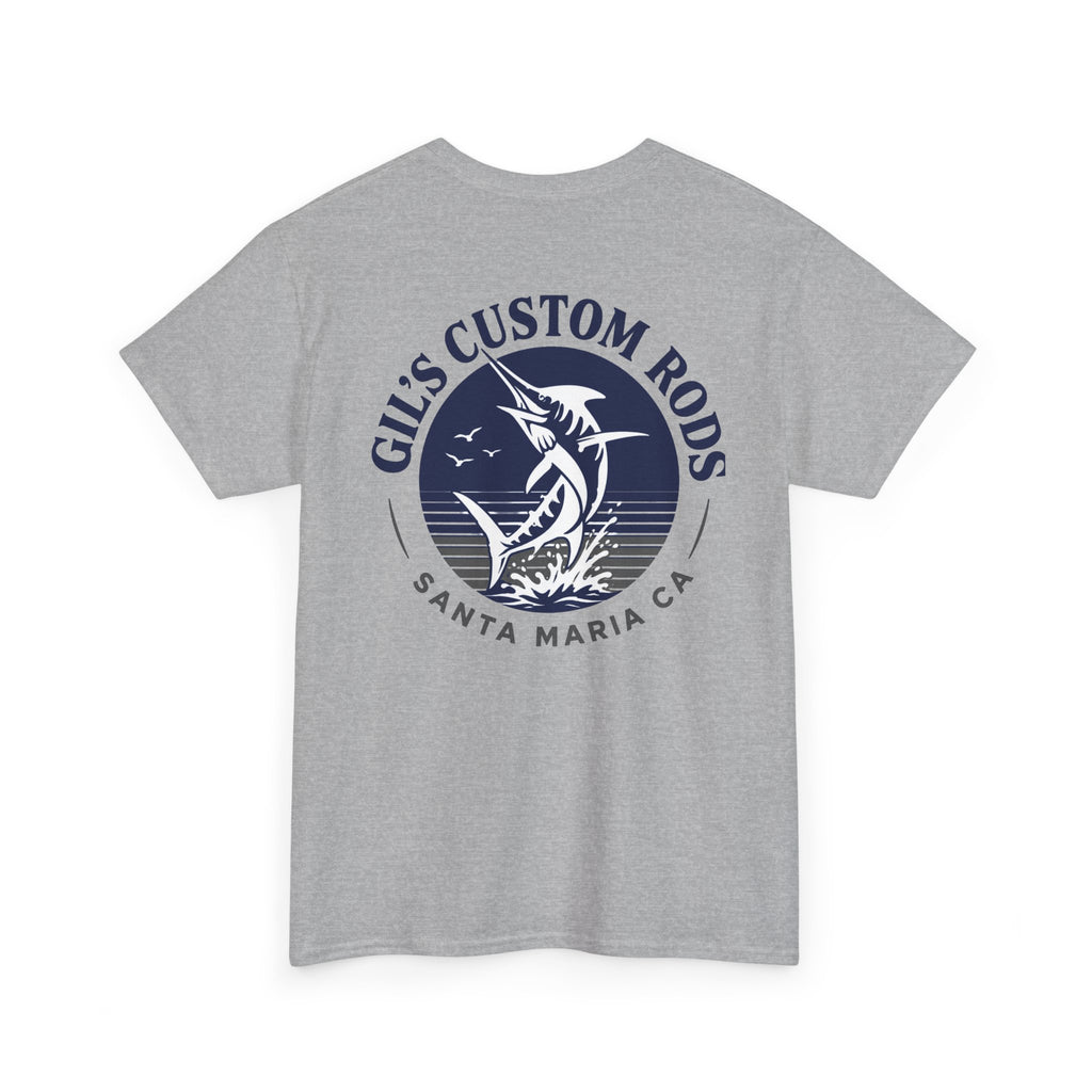 Fishing T-Shirt — "Gil's Custom Rods" Santa Maria Marlin Logo Tee