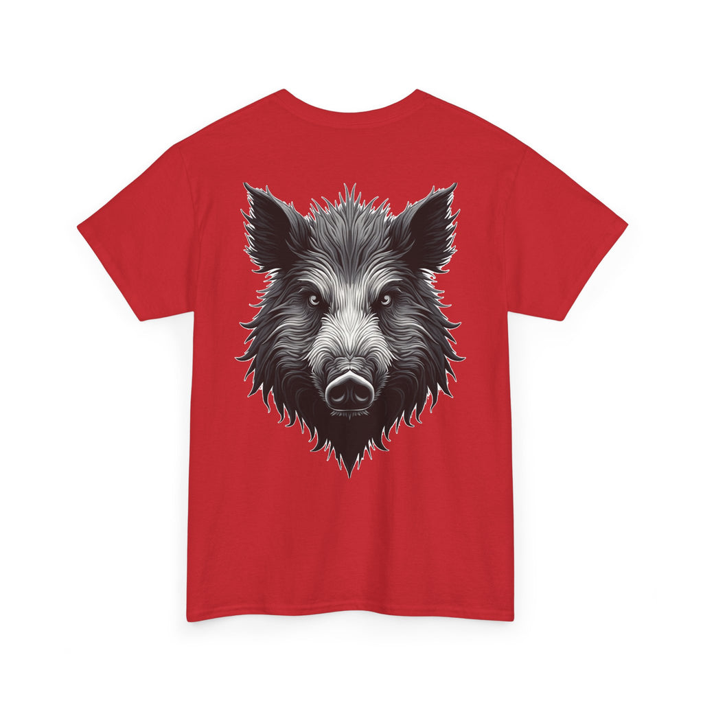 Wild Boar Graphic Tee — Detailed Monochrome Boar Head T-Shirt