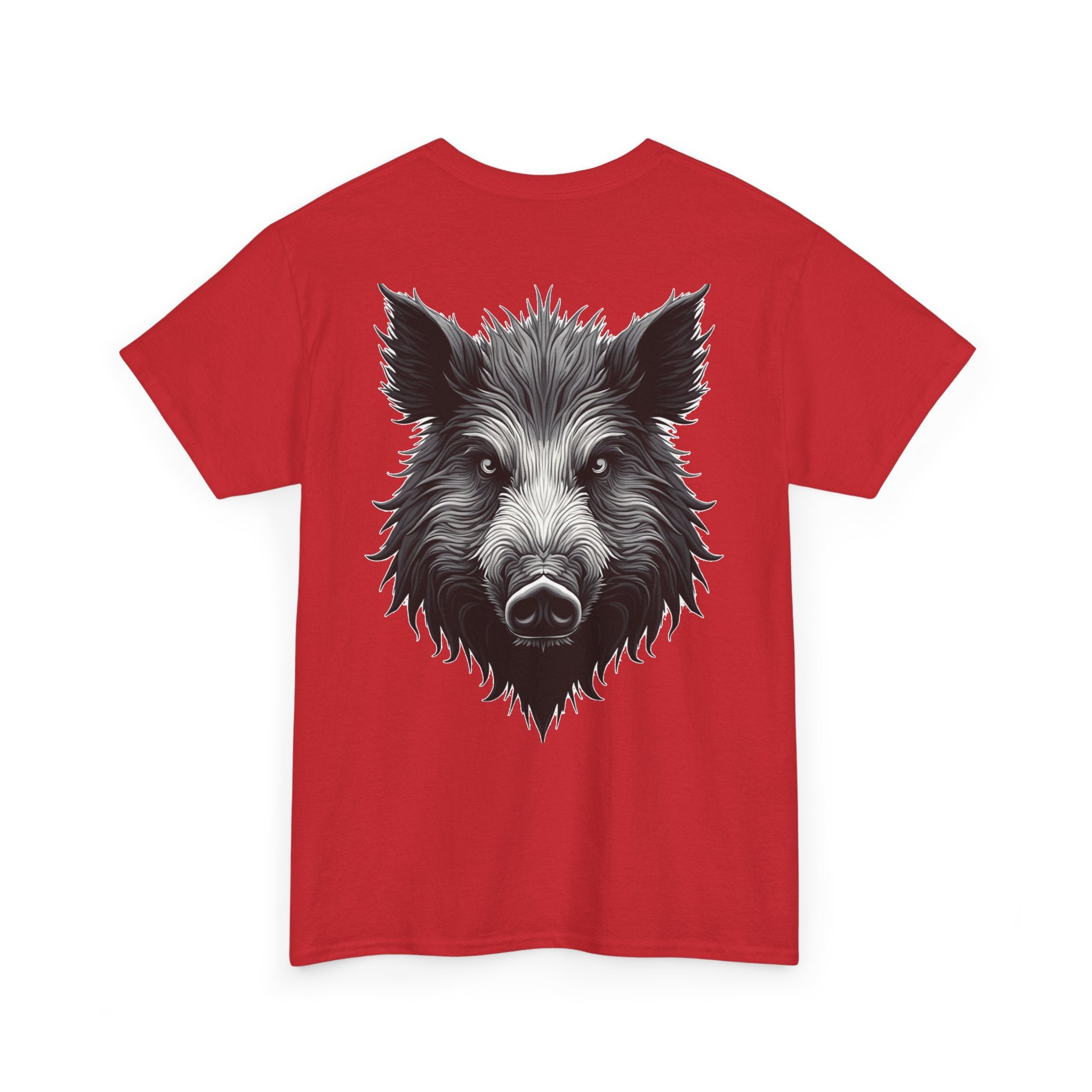 Wild Boar Graphic Tee — Detailed Monochrome Boar Head T-Shirt