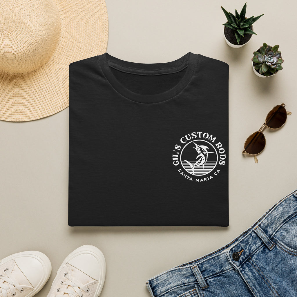 Fishing Logo T-Shirt — 'Gill's Custom Rods, Santa Maria CA' Pocket Tee